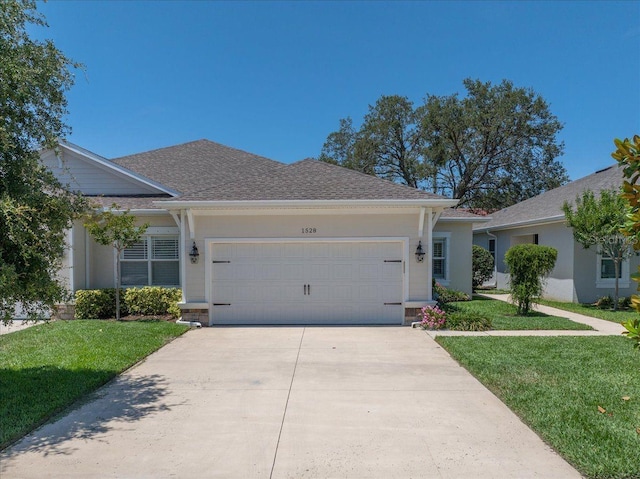 1528 Highland Park Dr, Clearwater, FL 33756 - single story home with an attached garage, a front yard, concrete driveway, and a shingled roof