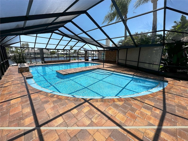 3654 Corsair Ct, New Port Richey, FL 34652 - swimming pool featuring a patio and a lanai