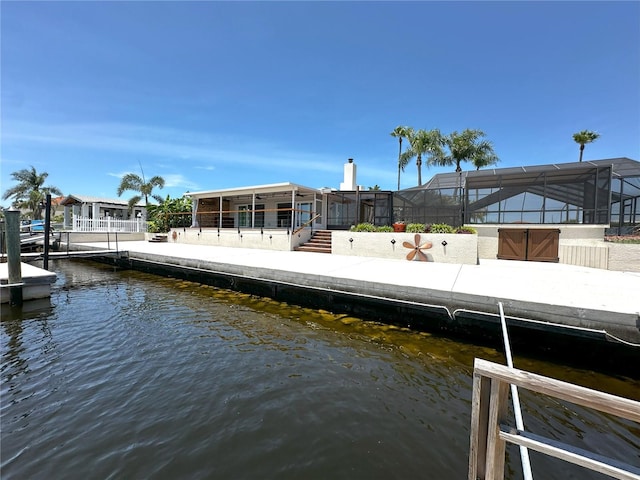 3654 Corsair Ct, New Port Richey, FL 34652 - dock featuring a water view and a lanai