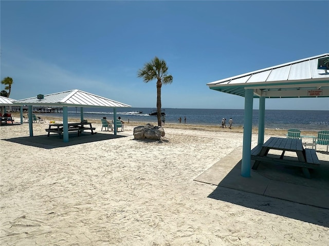 3654 Corsair Ct, New Port Richey, FL 34652 - surrounding community with a gazebo and view of water and beach