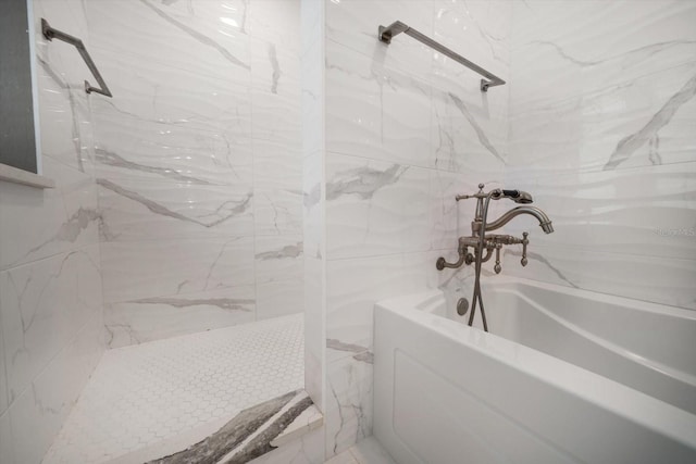 215 18th Ave, Indian Rocks Beach, FL 33785 - full bath with a marble finish shower and a bath