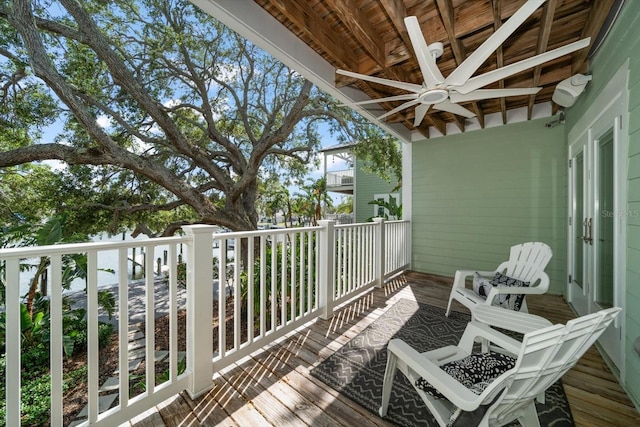 215 18th Ave, Indian Rocks Beach, FL 33785 - deck with a ceiling fan