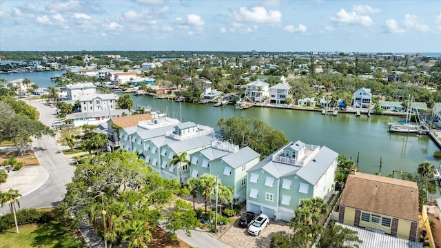 215 18th Ave, Indian Rocks Beach, FL 33785 - aerial view of residential area featuring a large body of water