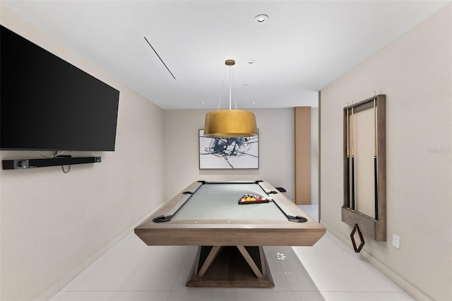 1020 Sunset Point Rd Unit 410, Clearwater, FL 33756 - recreation room featuring tile patterned floors, billiards, and recessed lighting