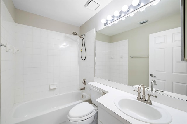 9721 Fredericksburg Rd, Tampa, FL 33635 - full bathroom featuring toilet, vanity, and bathing tub / shower combination