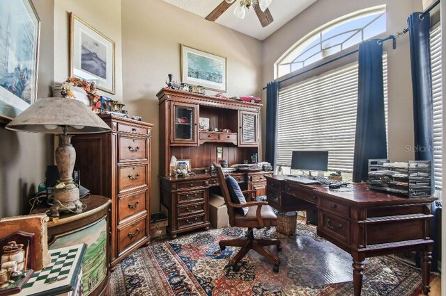 3402 Stonebridge Trl, Valrico, FL 33596 - office area with a ceiling fan