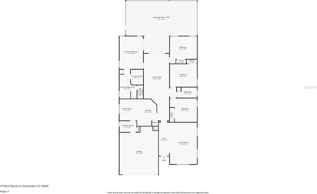 11726 S Stone Ln, Riverview, FL 33569 - property floor plan