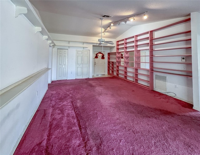 502 Chilt Dr, Brandon, FL 33510 - carpeted empty room featuring ceiling fan and vaulted ceiling
