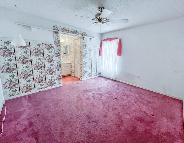 502 Chilt Dr, Brandon, FL 33510 - spare room featuring light colored carpet, ceiling fan, baseboards, and a textured ceiling