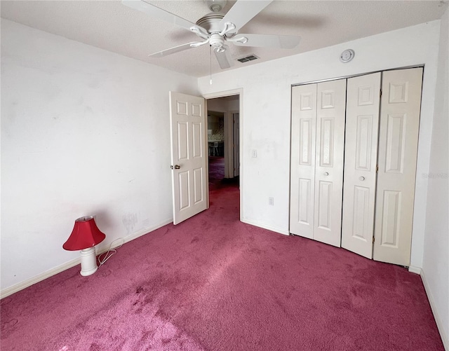 502 Chilt Dr, Brandon, FL 33510 - unfurnished bedroom featuring carpet flooring, baseboards, ceiling fan, and a closet