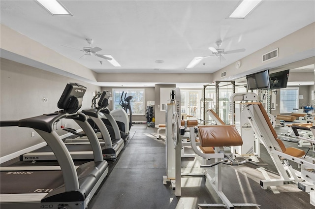 800 S Dakota Ave Unit 337, Tampa, FL 33606 - workout area with a ceiling fan and baseboards