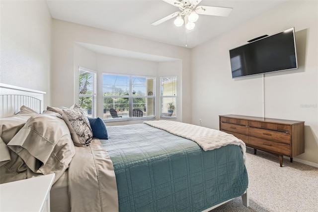 10306 Shalimar Wood Dr, Thonotosassa, FL 33592 - bedroom with light colored carpet and ceiling fan
