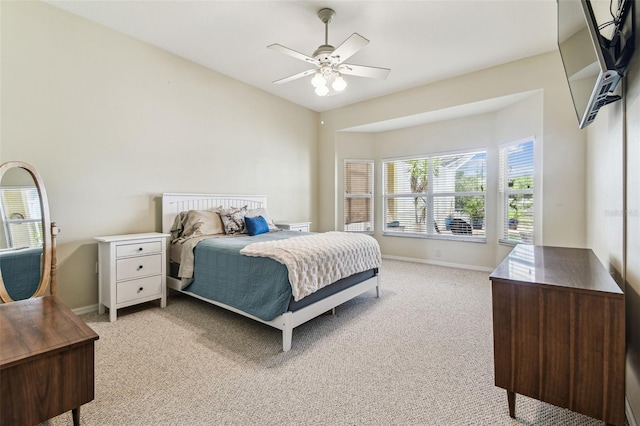 10306 Shalimar Wood Dr, Thonotosassa, FL 33592 - bedroom featuring light carpet, baseboards, and ceiling fan