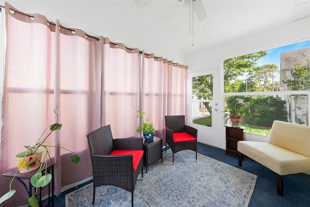 37420 Teaberry Loop, Zephyrhills, FL 33542 - sunroom / solarium featuring ceiling fan