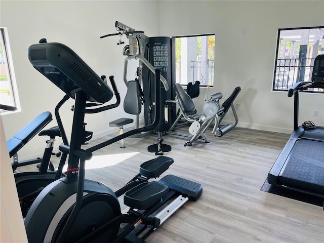 3428 Tranquil Trl, Kissimmee, FL 34747 - gym with wood finished floors and baseboards