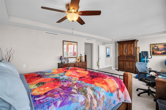 223 Island Way Unit 7F, Clearwater Beach, FL 33767 - bedroom featuring carpet flooring, a desk, and a ceiling fan