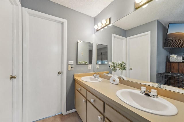 15005 Roundup Dr, Tampa, FL 33624 - full bath with double vanity and a textured ceiling