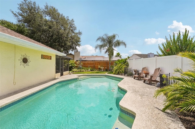 15005 Roundup Dr, Tampa, FL 33624 - view of pool with a fenced backyard and a patio area