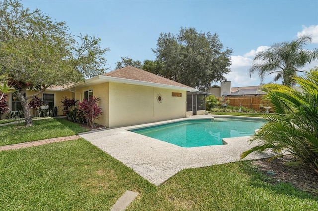 15005 Roundup Dr, Tampa, FL 33624 - view of pool featuring a sunroom and a patio area