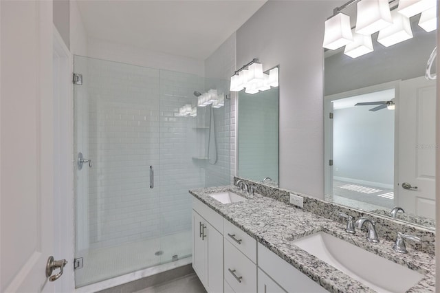 6619 S Manhattan Ave Unit 1, Tampa, FL 33616 - full bathroom featuring a shower stall and double vanity