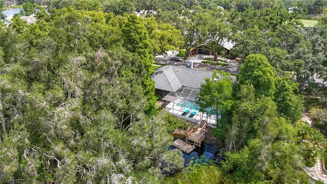 1014 Sylvia Ln, Tampa, FL 33613 - view from above of property with a pool and a forest