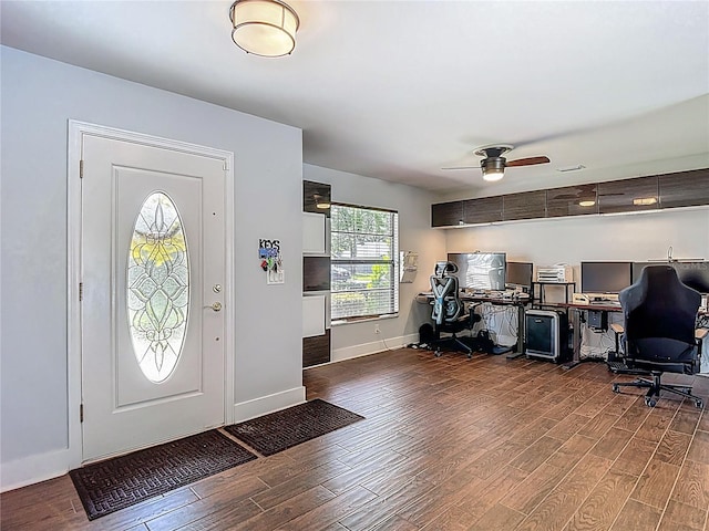 1014 Sylvia Ln, Tampa, FL 33613 - entrance foyer featuring wood finished floors and a ceiling fan