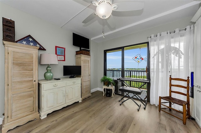 2700 Bayshore Blvd Unit 11405, Dunedin, FL 34698 - sitting room featuring light wood-type flooring and a ceiling fan