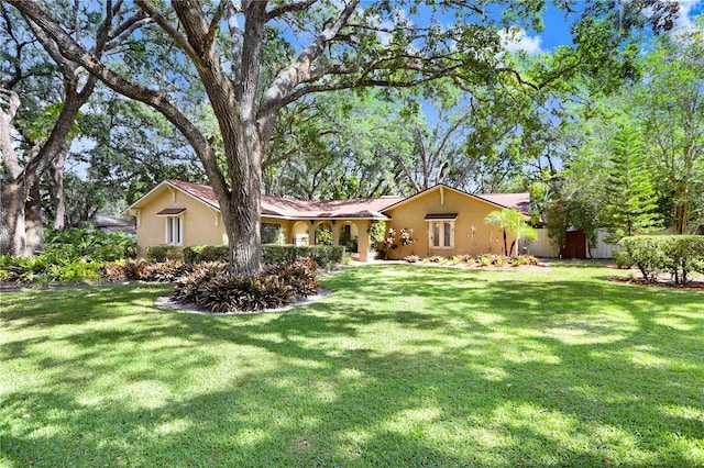 2503 Victarra Cir, Lutz, FL 33559 - view of front facade with stucco siding and a front yard