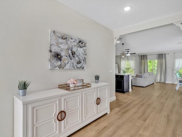 12428 Chaya Ct, Spring Hill, FL 34610 - hall with light wood-type flooring, baseboards, and recessed lighting