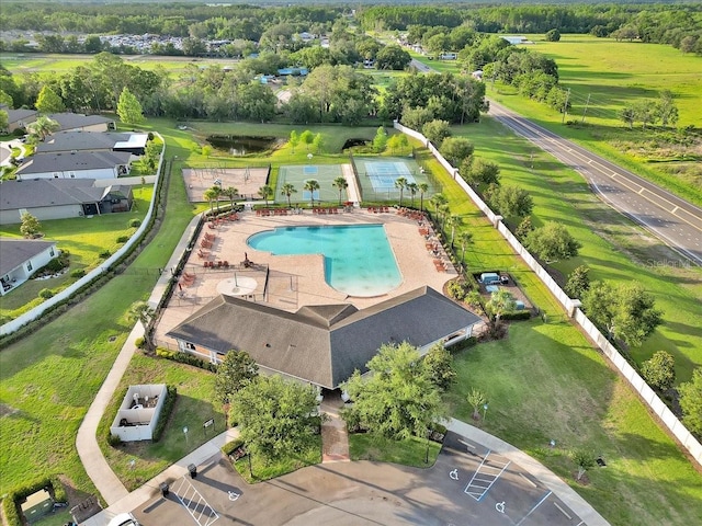 12428 Chaya Ct, Spring Hill, FL 34610 - aerial view of property and surrounding area with a pool