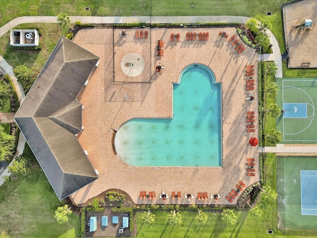12428 Chaya Ct, Spring Hill, FL 34610 - drone / aerial view of a pool