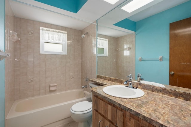 8332 Berkeley Manor Blvd, Spring Hill, FL 34606 - full bath with toilet, bathing tub / shower combination, vanity, and tile patterned flooring