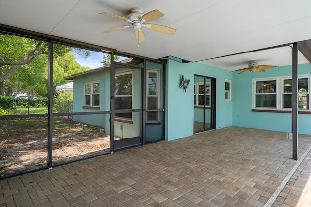 8332 Berkeley Manor Blvd, Spring Hill, FL 34606 - unfurnished sunroom with ceiling fan