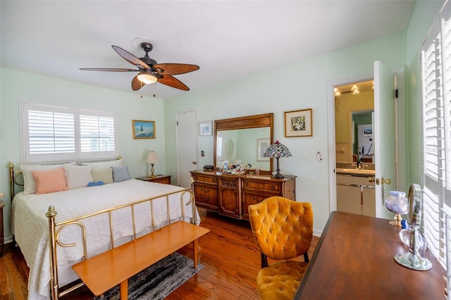 1022 Greenbriar Dr, Brandon, FL 33511 - bedroom with wood finished floors and ceiling fan
