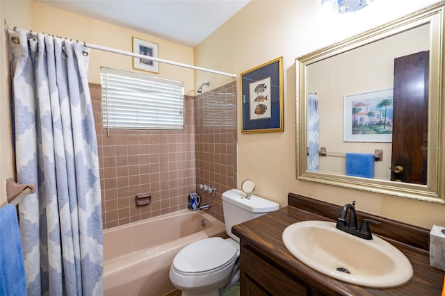 1022 Greenbriar Dr, Brandon, FL 33511 - full bathroom with shower / bath combo with shower curtain, vanity, and toilet