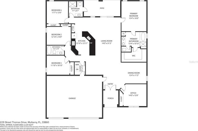 229 St Thomas Dr, Mulberry, FL 33860 - home floor plan