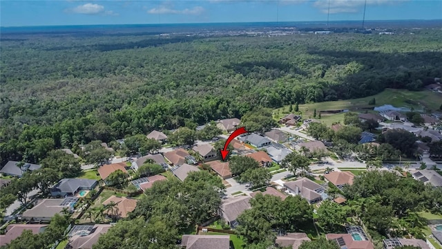 4418 River Overlook Dr, Valrico, FL 33596 - aerial view of property's location with a forest and nearby suburban area