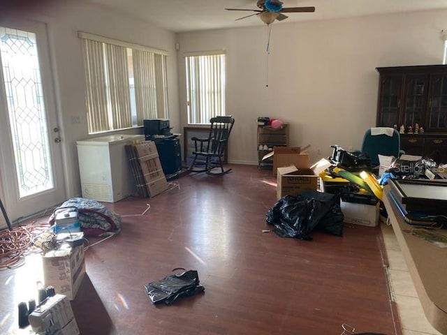 1720 SW Cameo Blvd, Port St Lucie, FL 34953 - office space featuring ceiling fan, plenty of natural light, and wood finished floors