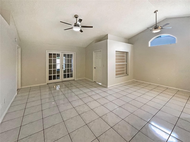 8812 Bayaud Dr, Tampa, FL 33626 - unfurnished sunroom featuring vaulted ceiling and french doors