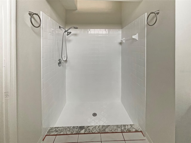 8812 Bayaud Dr, Tampa, FL 33626 - bathroom featuring a tile shower and tile patterned floors