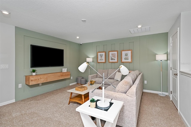 3424 Timber Crossing Ave, Brandon, FL 33511 - living area with carpet, recessed lighting, a textured ceiling, and baseboards