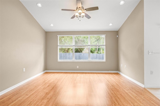 12746 Standbridge Dr, Riverview, FL 33579 - unfurnished room with a ceiling fan, light wood-type flooring, baseboards, and recessed lighting