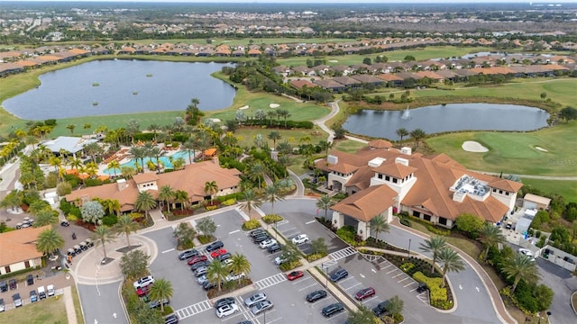 12672 Fontana Loop, Bradenton, FL 34211 - aerial view of property and surrounding area with a golf course, a large body of water, and nearby suburban area