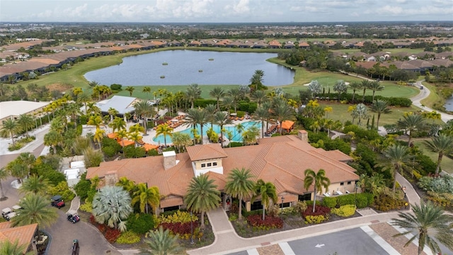 12672 Fontana Loop, Bradenton, FL 34211 - aerial perspective of suburban area with a golf club, a nearby body of water, and a pool area