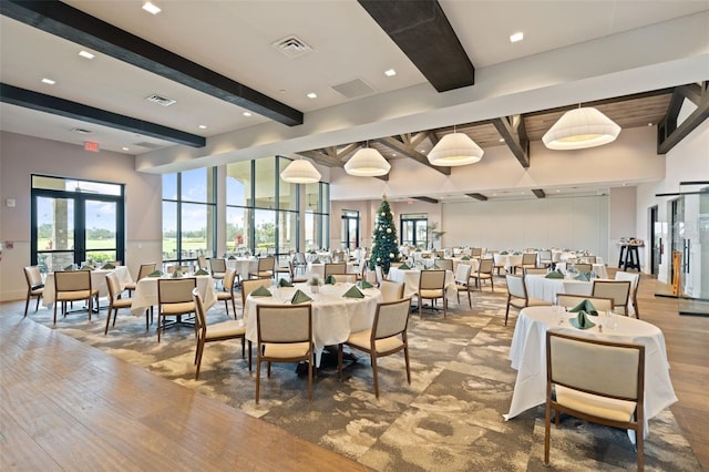 12672 Fontana Loop, Bradenton, FL 34211 - dining room with beamed ceiling and recessed lighting