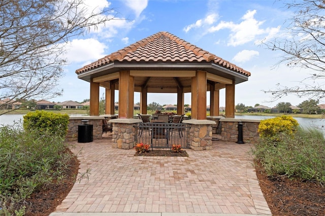 12672 Fontana Loop, Bradenton, FL 34211 - view of patio with a gazebo and a water view