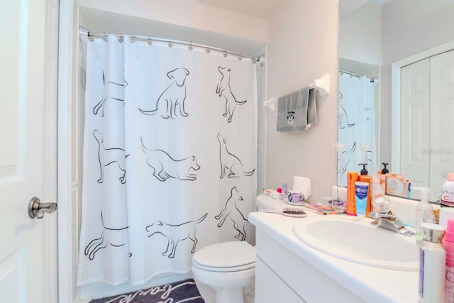 2648 Sabal Springs Dr Unit 2, Clearwater, FL 33761 - bathroom featuring vanity, toilet, and a shower with shower curtain