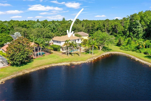 5160 Loquat Ct, Palm Harbor, FL 34685 - aerial view of property and surrounding area featuring a heavily wooded area and a nearby body of water
