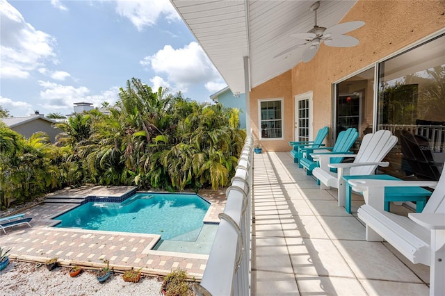 405 8th Ave N, Tierra Verde, FL 33715 - swimming pool featuring a patio and a ceiling fan