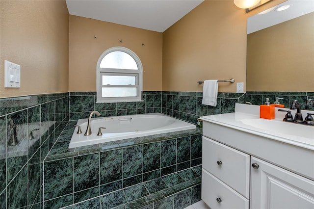 405 8th Ave N, Tierra Verde, FL 33715 - full bath with a garden tub, vanity, and tile patterned floors